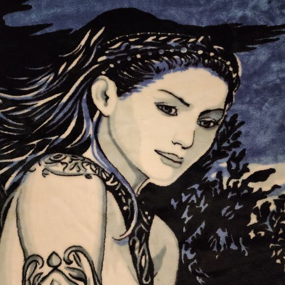 Fairycore Blue Fairy Blanket Acrylic Polyester Fantasy Dark Romance Romantasy - Picture 2 of 9